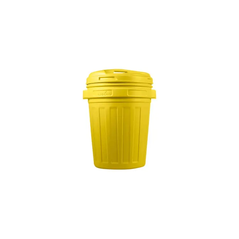 Cubo basura con tapa rosca 70 l amarillo - Cubos de basura