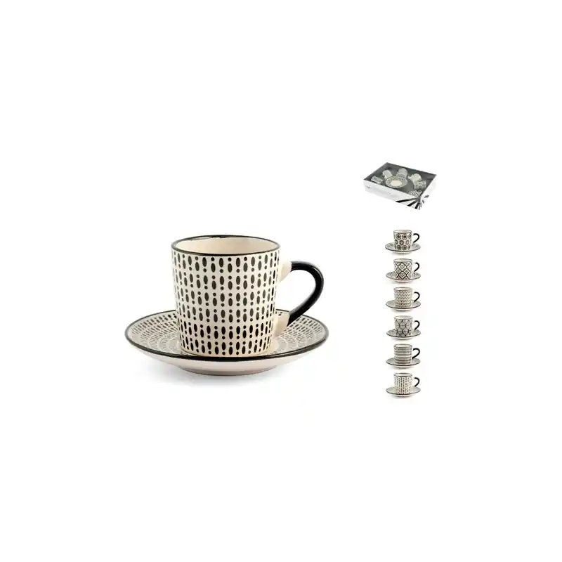 Taza cafe con plato stoneware whera set 6 uds 9 cl - Taza de caf?
