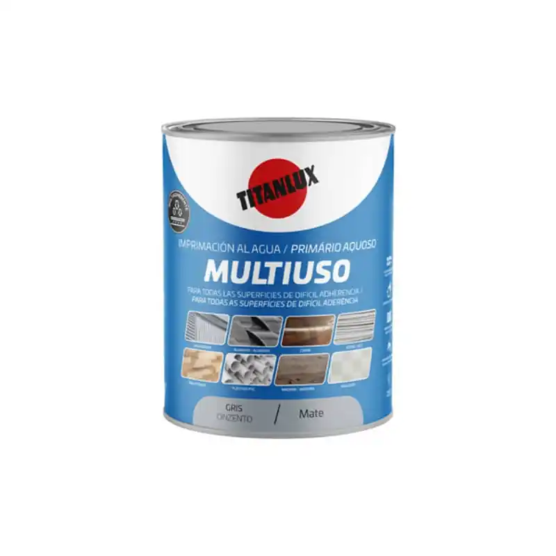 Imprimacion al agua titanlux multiuso 750 ml gris - Imprimación