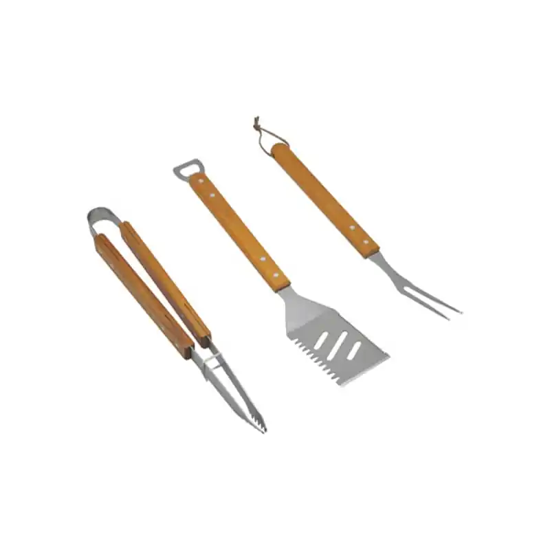 Accesorios barbacoa 3 piezas natuur
