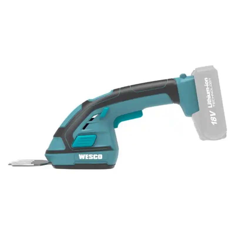 Tijera cortasetos y cortacesped bateria wesco 20 cm