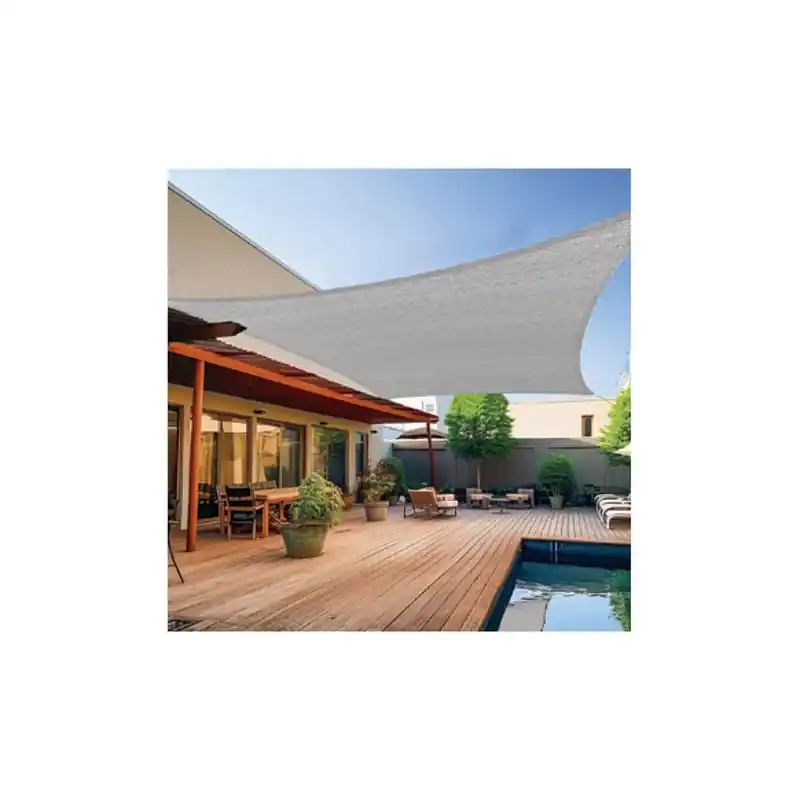 Toldo vela sombreo cuadrado polietileno 5 x 5 m blanco roto