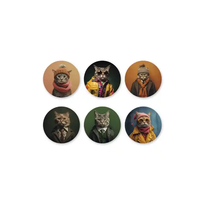 Posavasos gift funny set 6 u surtidos cats - Regalos, gadgets