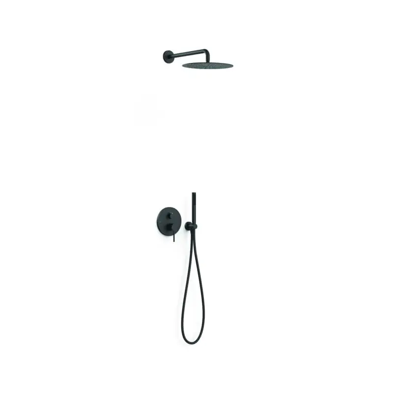 Monomando kit ducha tres exclusive study empotrado 2 vias negro mate 26238004nm - Griferia Tres Study empotrado
