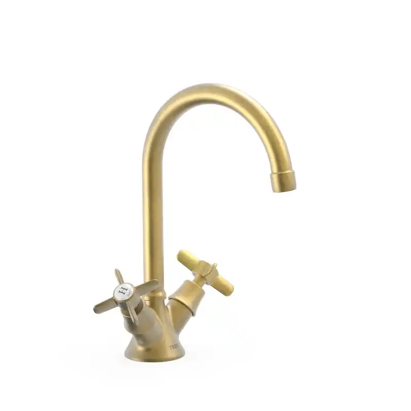 Grifo bimando tres clasic para lavabo laton viejo mate 24210901lm - Griferia Classic-Tres