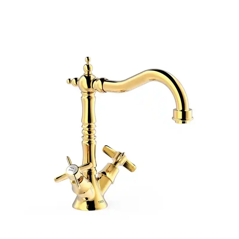 Grifo bimando tres clasic para lavabo oro 24210902or - Griferia Classic-Tres