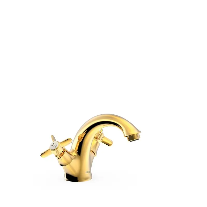 Grifo bimando tres clasic para lavabo oro 24210201or - Griferia Classic-Tres