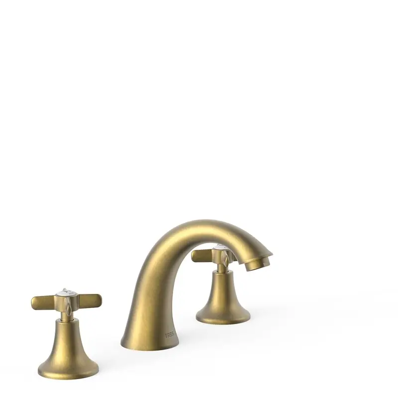 Grifo bimando de repisa tres clasic para lavabo laton viejo mate 24210601lm - Griferia Classic-Tres