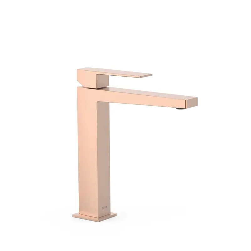 Monomando lavabo tres exclusive slim 240mm oro rosa mate 20210303opm - Griferia Slim-Tres