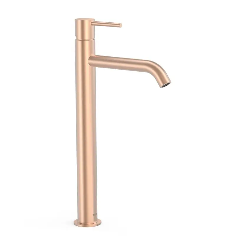 Monomando lavabo tres study alto 385mm oro rosa mate-26230801opm