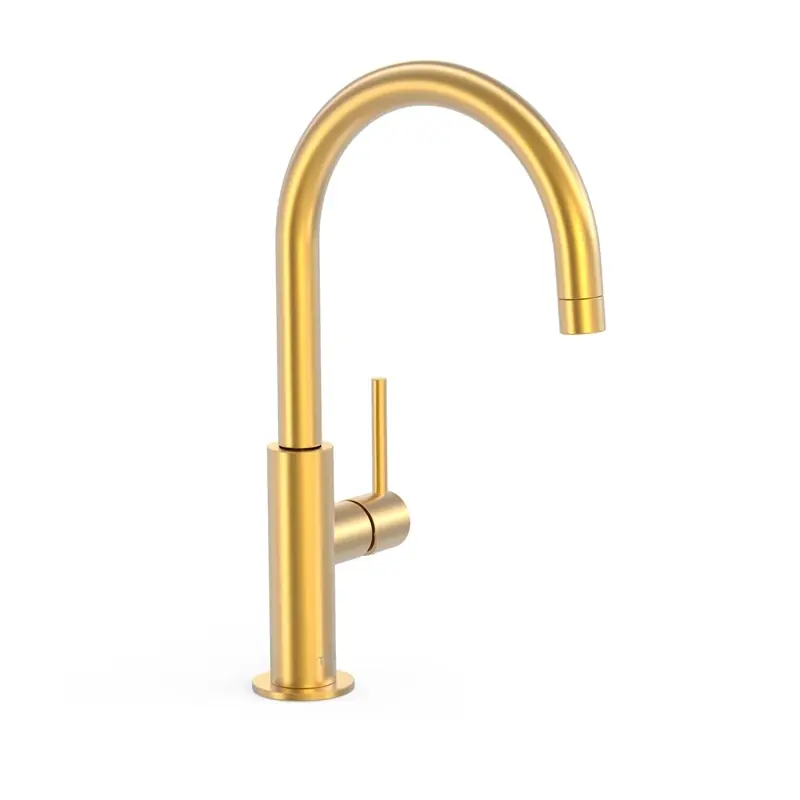 Monomando tres study alto con maneta lateral lavabo 324mm oro mate 26290402om - STUDY TRES monomando lavabo curvo