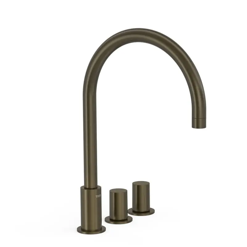 Bimando lavabo repisa tres exclusive study 373mm bronce 06110501kmb - STUDY TRES monomando repisa lavabo