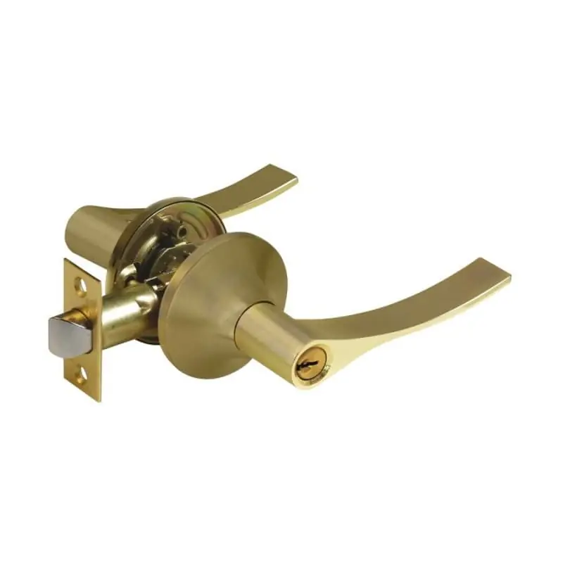 Pomo entrada handlock manilla 65mm laton mate llave y retenedor - Manetas puertas