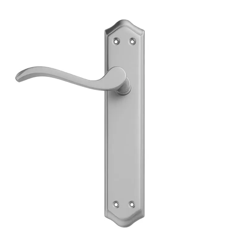 Manilla curva con placa niquel satin aluminio hierro - Manetas puertas