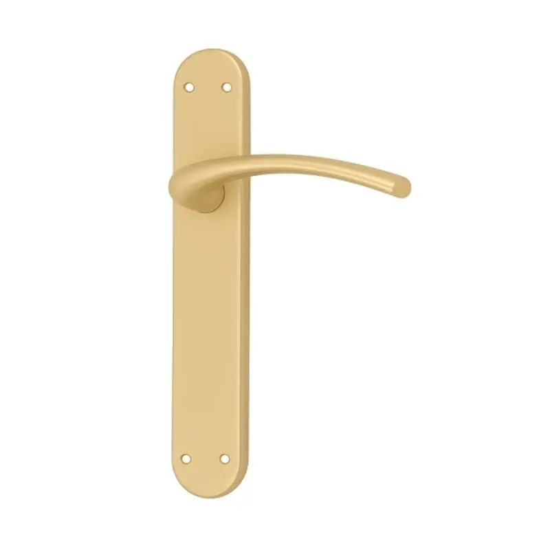 Manilla curva con placa latÓn mate aluminio hierro - Manetas puertas