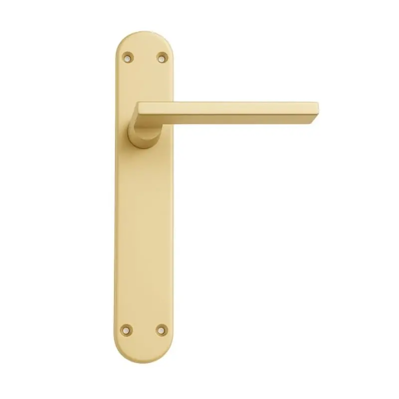 Manilla recta con placa latÓn mate aluminio hierro - Manetas puertas