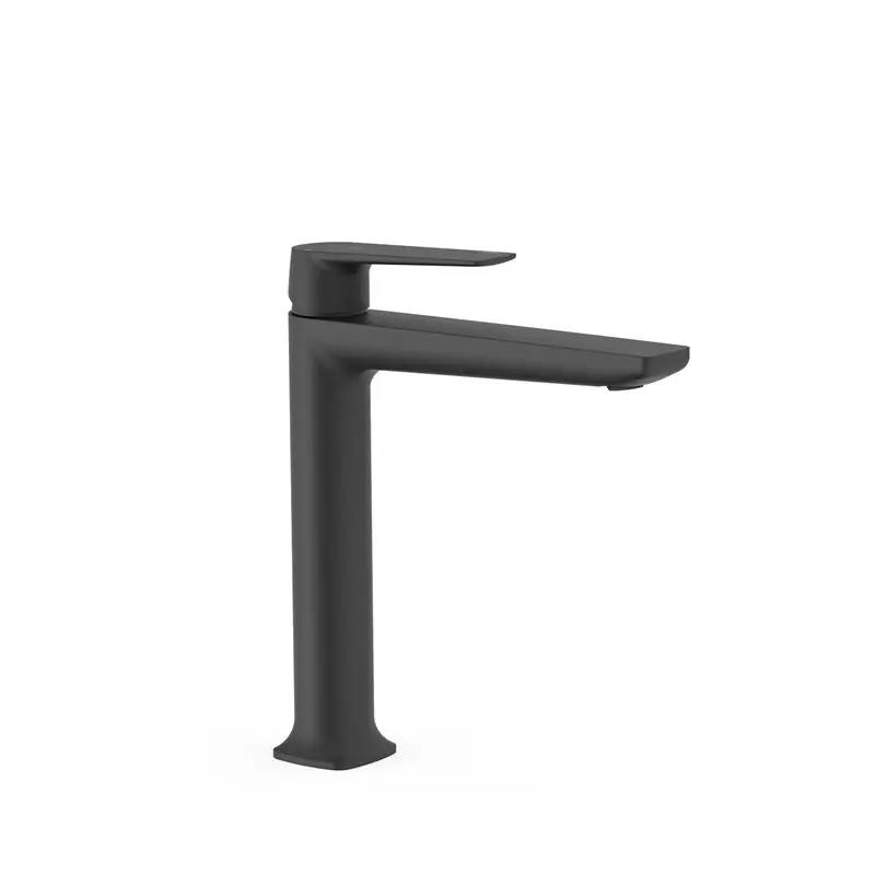 Loft grifo monomando tres alto para lavabo negro mate-22220401nm