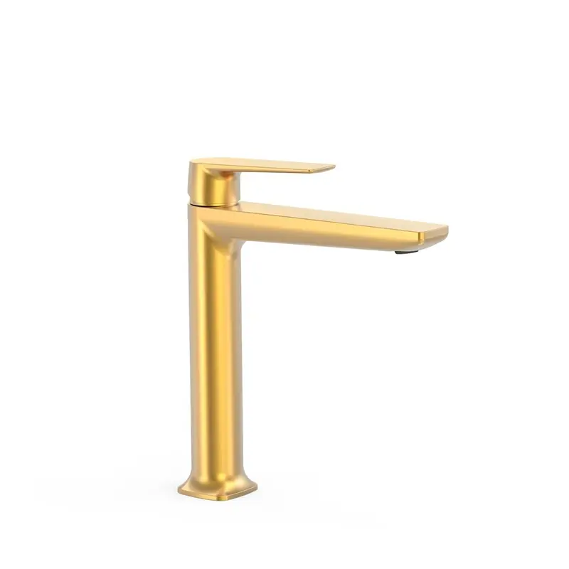 Loft grifo monomando tres alto para lavabo oro mate-22220401om