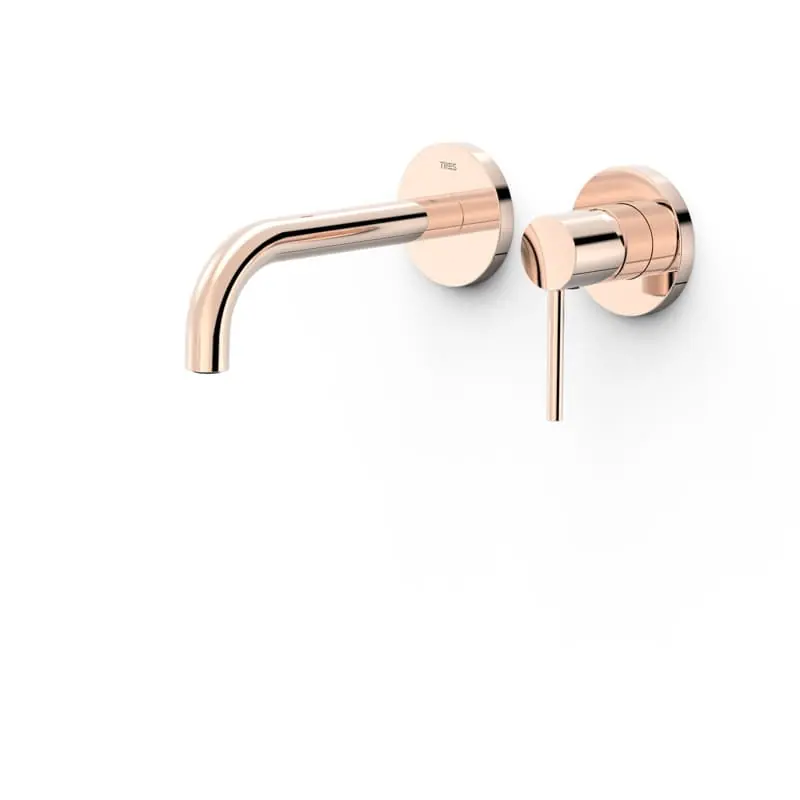 Monomando lavabo tres exclusive study empotrado 177mm oro rosa 24k 26230021op - Griferia Tres Study empotrado