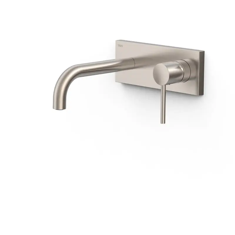 Monomando lavabo tres exclusive study empotrado 180mm acero 26230031ac - Griferia Tres Study empotrado