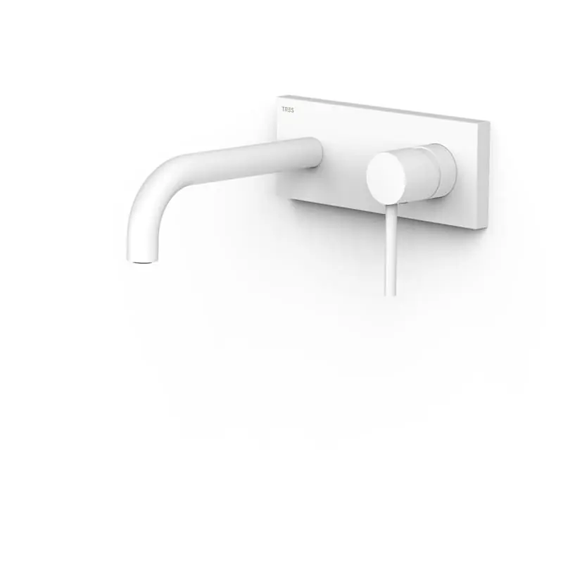 Monomando lavabo tres exclusive study empotrado 180mm blanco mate 26230031bm - Griferia Tres Study empotrado