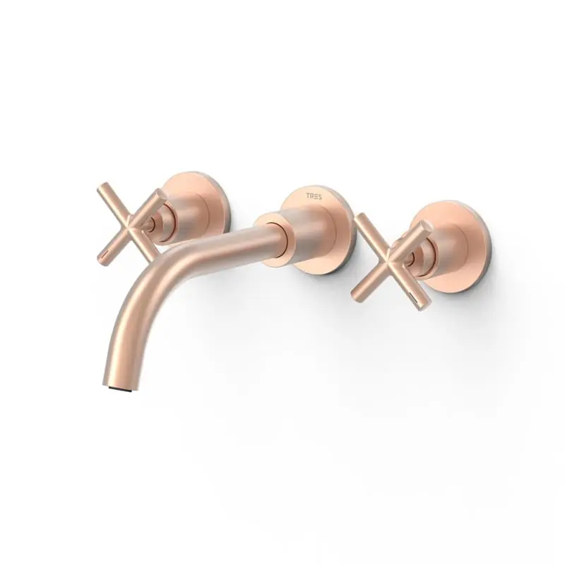 Bimando lavabo empotrado tres mont blanc 207mm oro rosa mate 28330002opm