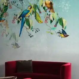 papel pintado estilo ecléctico Valery´s Parrot - LondonArt Wallpaper