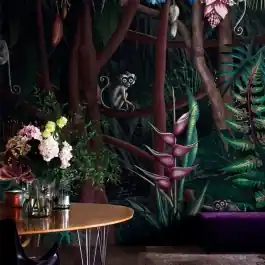 papel pintado monos Look In The Forest - LondonArt Wallpaper