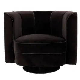 Butaca terciopelo negro Flower - Dutchbone