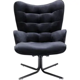 Butaca giratoria Oscar Velvet negro - Kare Design