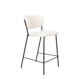 Taburete de Cocina Jolien Negro Bouclé - White Label Living