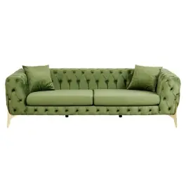 Sofá Bellisima Velvet Verde 3 Plazas - Kare Design