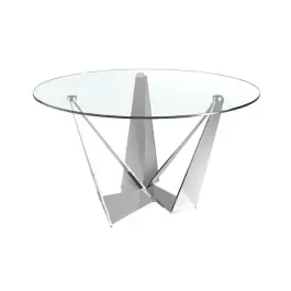 Mesa de Comedor Redonda Acero Cromado - Angel Cerdá