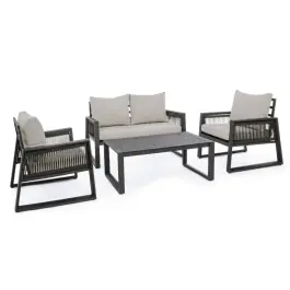 Set Exterior Captiva Antracita 4 Piezas - Bizzotto