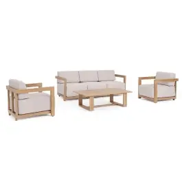 Set Exterior Theseus Natural 4 Piezas - Bizzotto