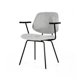 Silla Lynn gris con reposabrazos - Eleonora