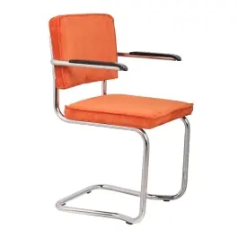 Silla Ridge Kink Rib Naranja con Reposabrazos - Zuiver