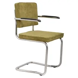Silla Ridge Kink Rib Verde con Reposabrazos - Zuiver