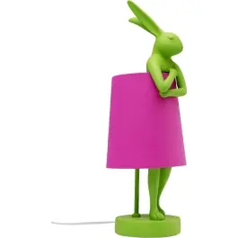Lámpara de Mesa Animal Rabbit Verde/Rosa 50cm - Kare Design