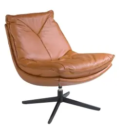 Sillón Giratorio Piel Marrón - Angel Cerdá