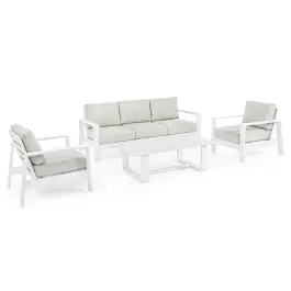 Set Exterior Baltic Blanco 4 Piezas - Bizzotto