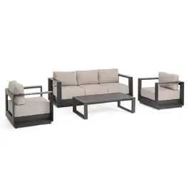 Set Exterior Moses Antracita 4 Piezas - Bizzotto