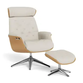 Sillón Relax Volden Piel Blanco - Flexlux