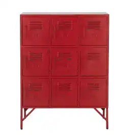 Cajonera 9 Cajones Metal Rojo - J-Line