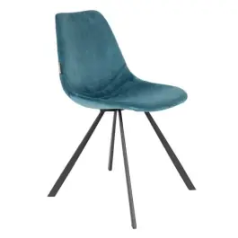 Silla Terciopelo Azul Franky EXPO - Dutchbone