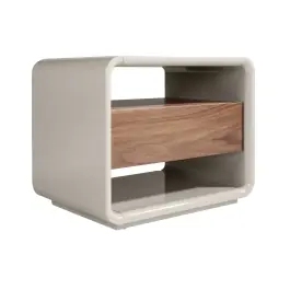 Mesita de Noche Nogal Madera Gris - Angel Cerdá