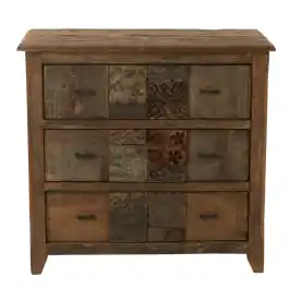 Cómoda Madera Avejentada Marrón - J-Line