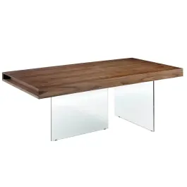 Mesa de Comedor Rectangular Nogal y Cristal - Angel Cerdá