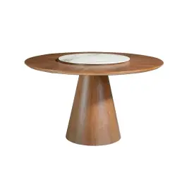 Mesa de Comedor Redonda Giratoria Nogal - Angel Cerdá