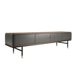 Mueble TV Madera Gris y Nogal - Angel Cerdá